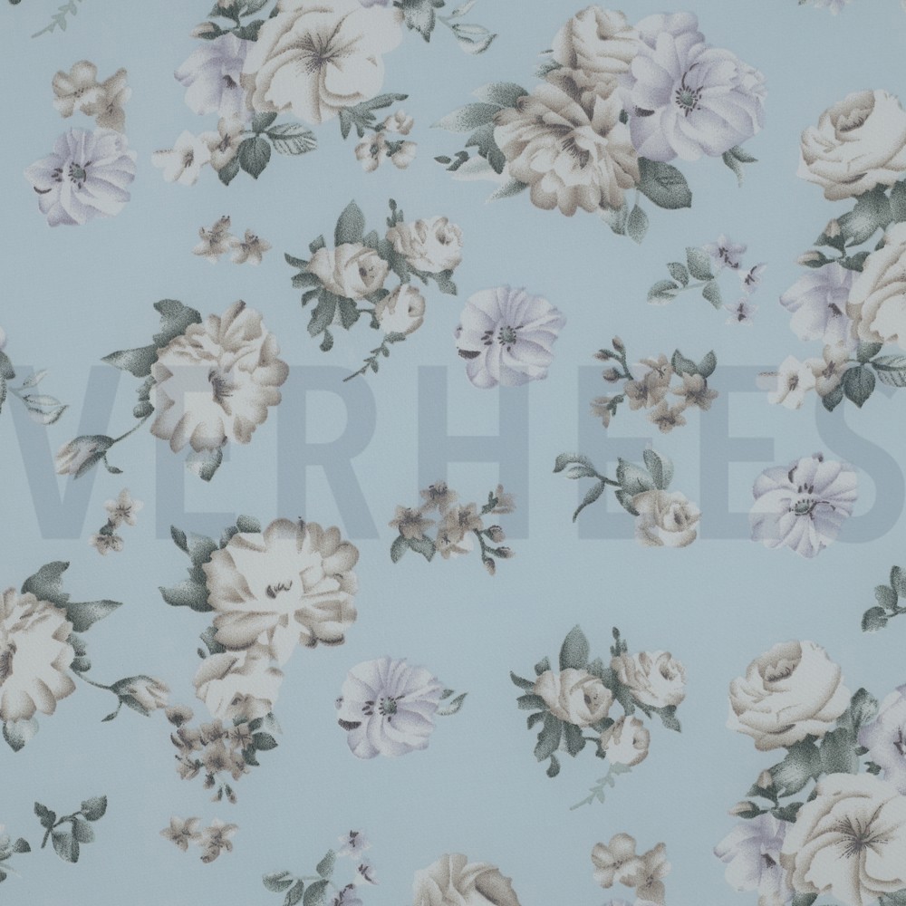 CHIFFON FLOWERS LIGHT BLUE