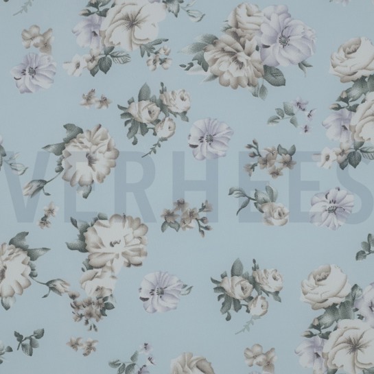CHIFFON FLEURS BLEU CLAIR #7