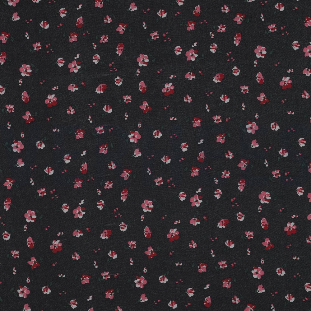 CHIFFON BLUMEN SCHWARZ