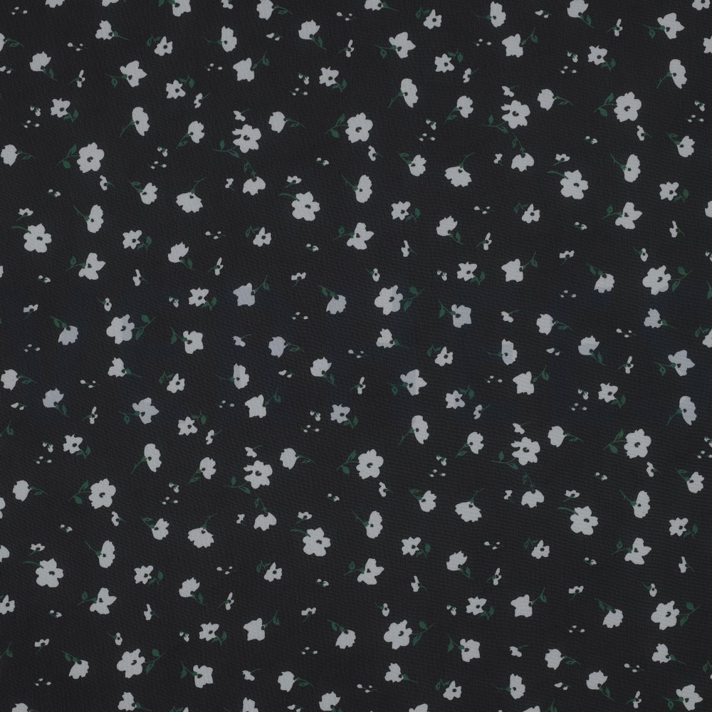 CHIFFON FLOWERS BLACK/WHITE