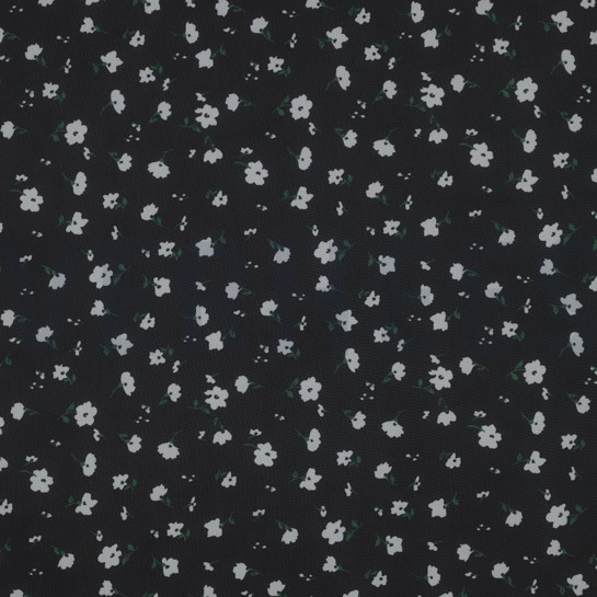 CHIFFON FLOWERS BLACK/WHITE #7