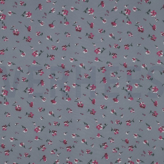 CHIFFON BLUMEN GRAU #7