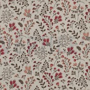 COATED CANVAS LINEN LOOK FLOWERS MAUVE (thumbnail)