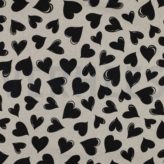 COATED CANVAS LINNENLOOK HARTEN ZWART #7