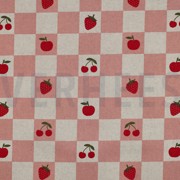 COATED CANVAS LINEN LOOK CHECKS PINK (thumbnail)