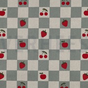 COATED CANVAS LINEN LOOK CHECKS GREEN (thumbnail)