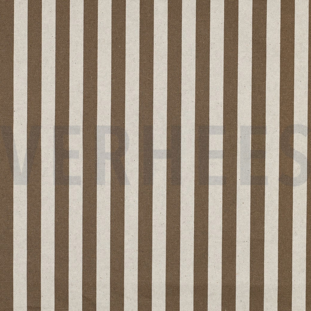 BESCHICHTETE CANVAS LEINENOPTIK STREIFEN BRAUN