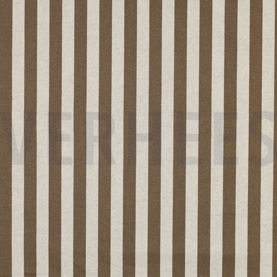 BESCHICHTETE CANVAS LEINENOPTIK STREIFEN BRAUN #7