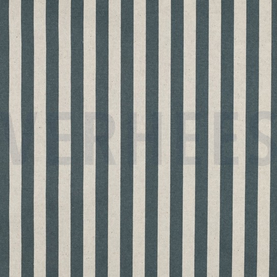 TOILE DÉCORATION ENDUIT LIN LOOK RAYURES BLEU #7