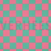 BESCHICHTETE BAUMWOLLE KAROS GRÜN/ROSA (thumbnail)