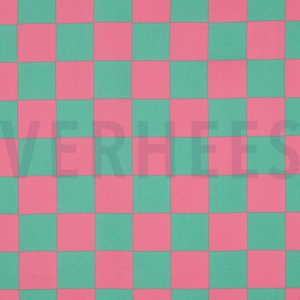 COATED KATOEN RUITEN GROEN/ROZE (hover)