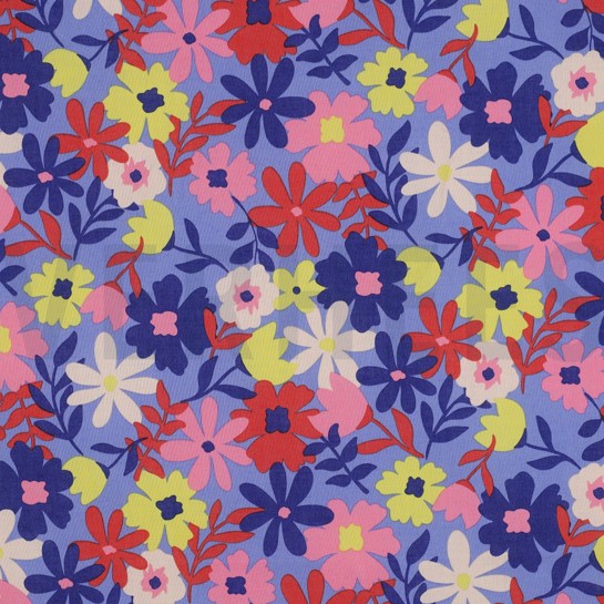 COATED COTTON FLOWERS BLUE #7