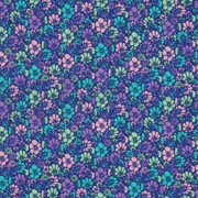 COTON ENDUIT FLEURS BLEU COBALT (thumbnail)