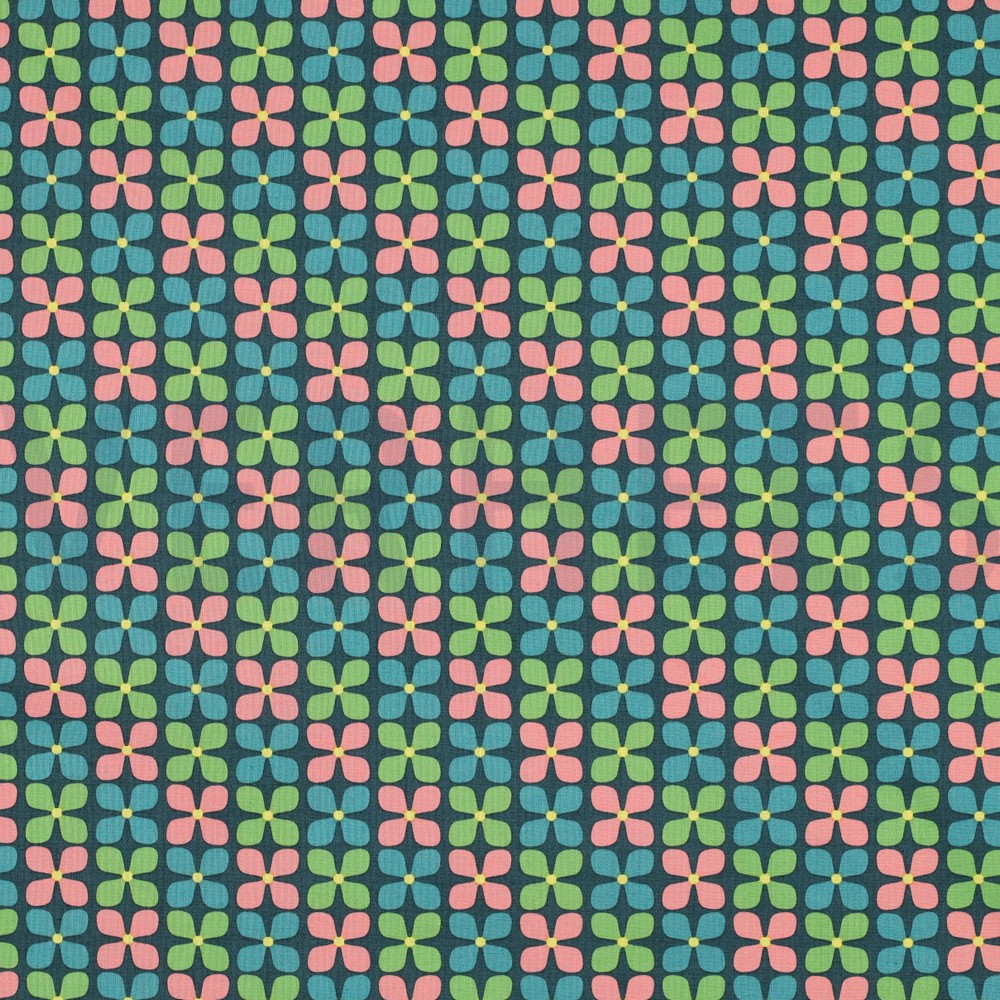 BESCHICHTETE BAUMWOLLE BLUMEN GRÜN