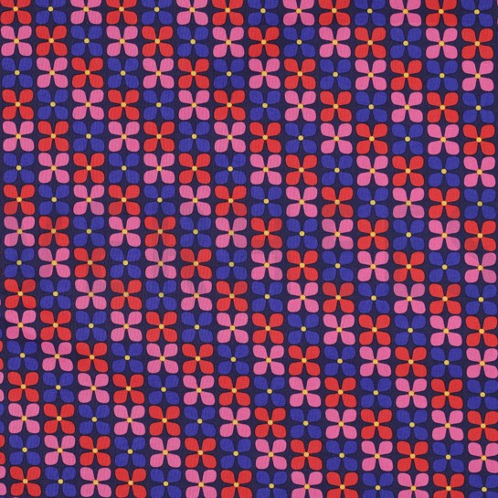 COATED KATOEN BLOEMEN MARINEBLAUW #7