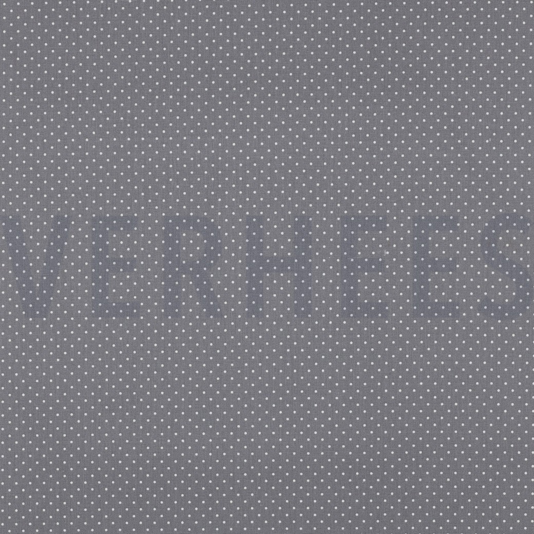 COATED KATOEN KLEINE STIPPEN GRIJS