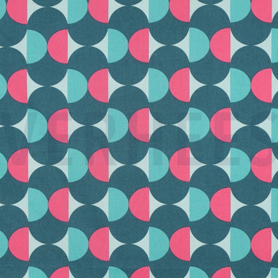 COATED COTTON GRAPHIC PETROL #7