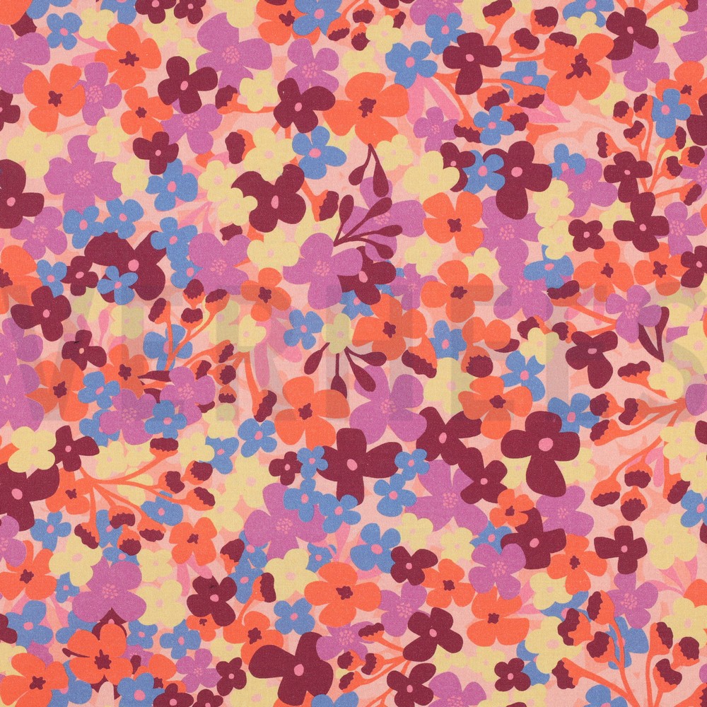 BESCHICHTETE BAUMWOLLE BLUMEN PFIRSICH