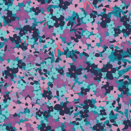 COATED KATOEN BLOEMEN PETROL (hover)