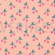 BESCHICHTETE BAUMWOLLE KIRSCHEN PFIRSICH (thumbnail)