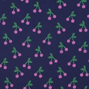 BESCHICHTETE BAUMWOLLE KIRSCHEN MARINEBLAU (thumbnail)