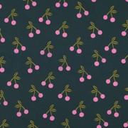 BESCHICHTETE BAUMWOLLE KIRSCHEN DUNKELGRÜN (thumbnail)