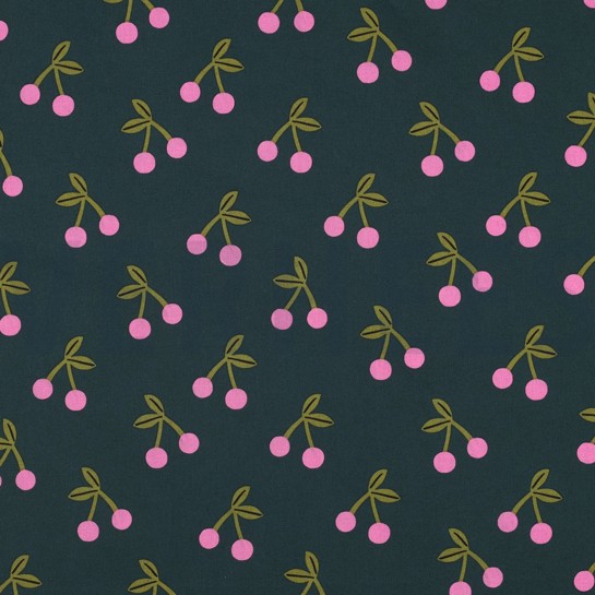 BESCHICHTETE BAUMWOLLE KIRSCHEN DUNKELGRÜN #7