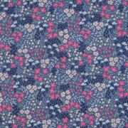COTON ENDUIT FLEURS JEAN BLEU (thumbnail)
