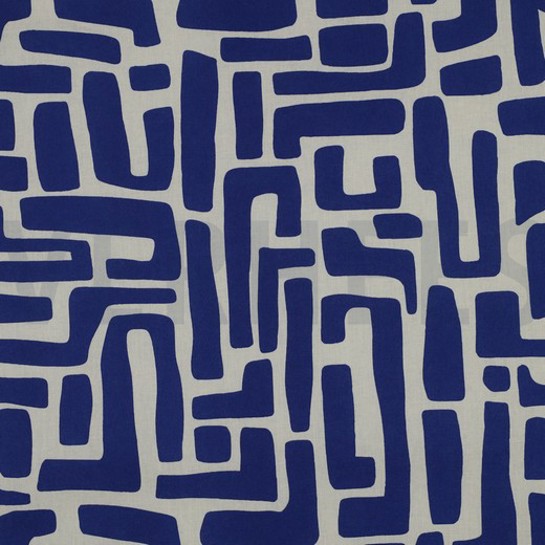 COATED COTTON ABSTRACT COBALT #7