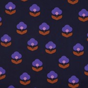 COATED COTTON RETRO FLOWERS NAVY (thumbnail)