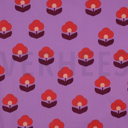 COATED KATOEN RETRO BLOEMEN LAVENDEL (hover)