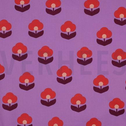 COATED COTTON RETRO FLOWERS LAVENDER (hover)