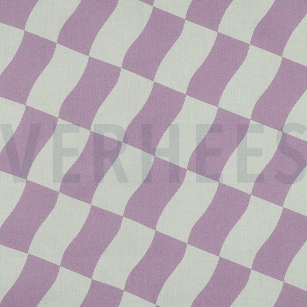 COTON ENDUIT CARREAUX LILAS
