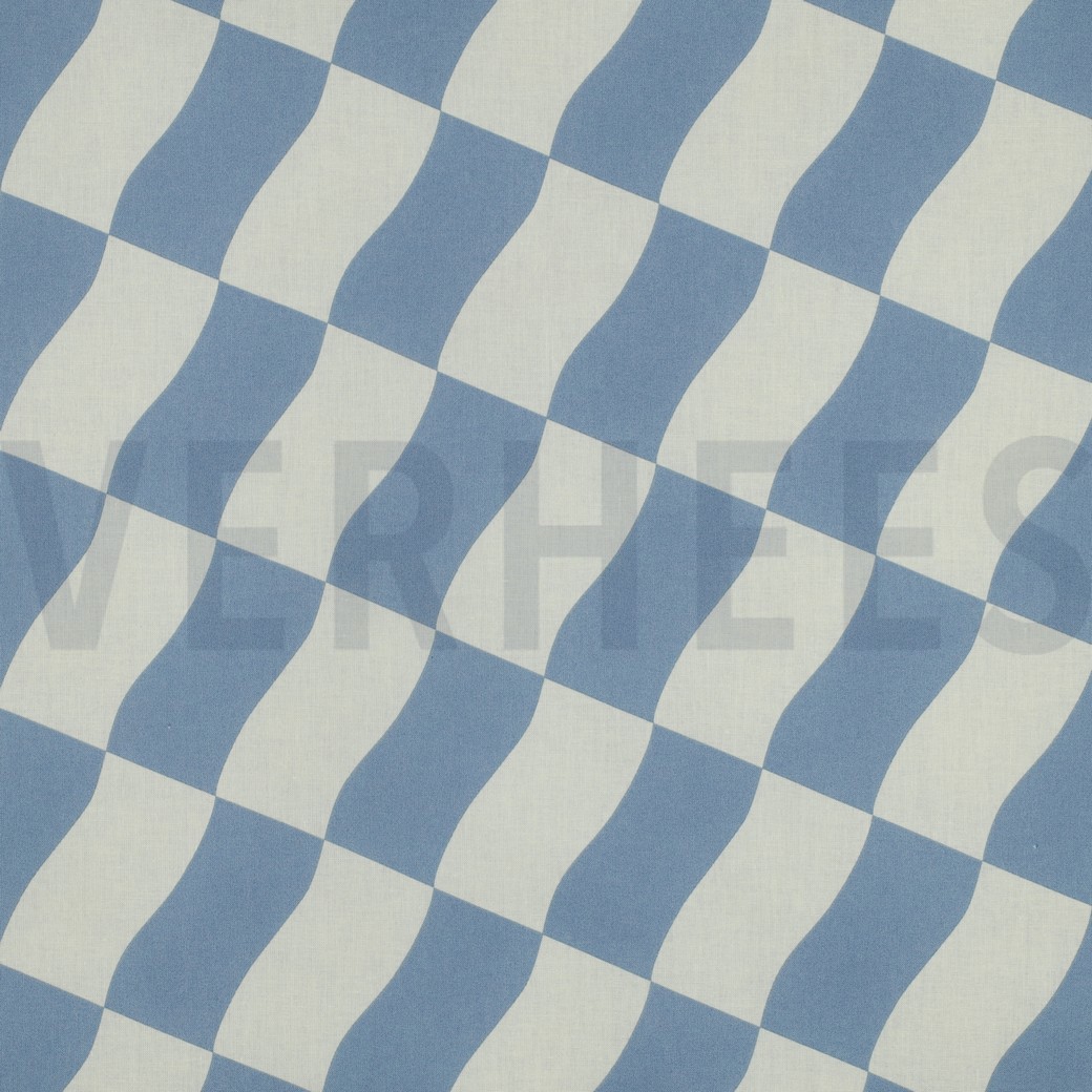 BESCHICHTETE BAUMWOLLE KAROS BLAU