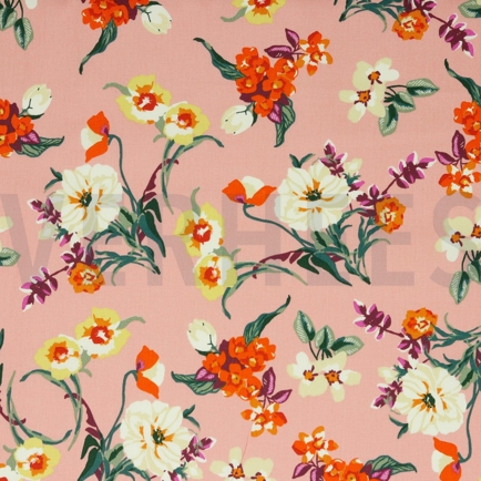 COTON ENDUIT FLEURS SAUMON (hover)