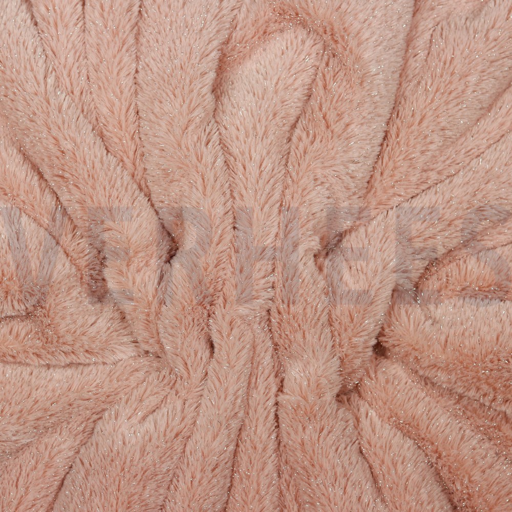 FAUSSE FOURRURE AVEC LUREX ARGENT ROSE POUDRÉ #7