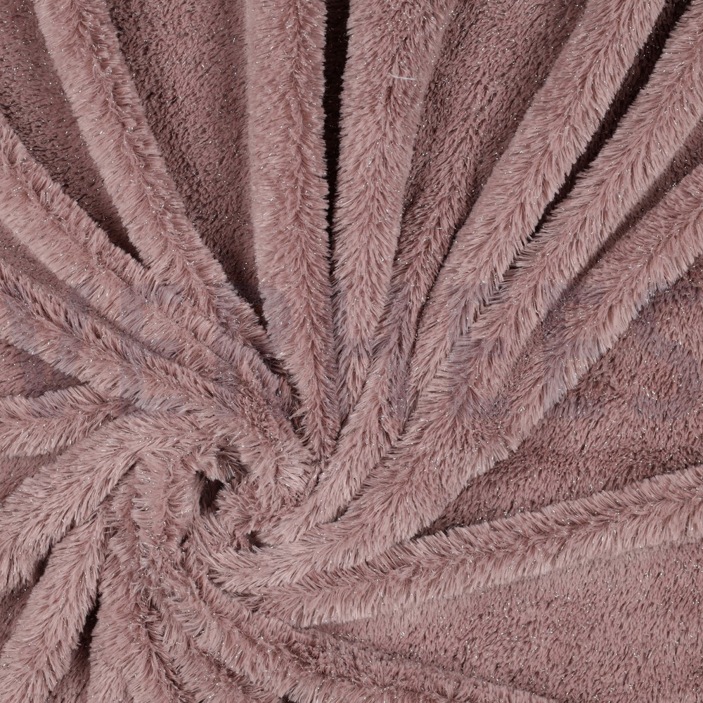 FAUSSE FOURRURE AVEC LUREX ARGENT VIEUX ROSÉ PÂLE #7