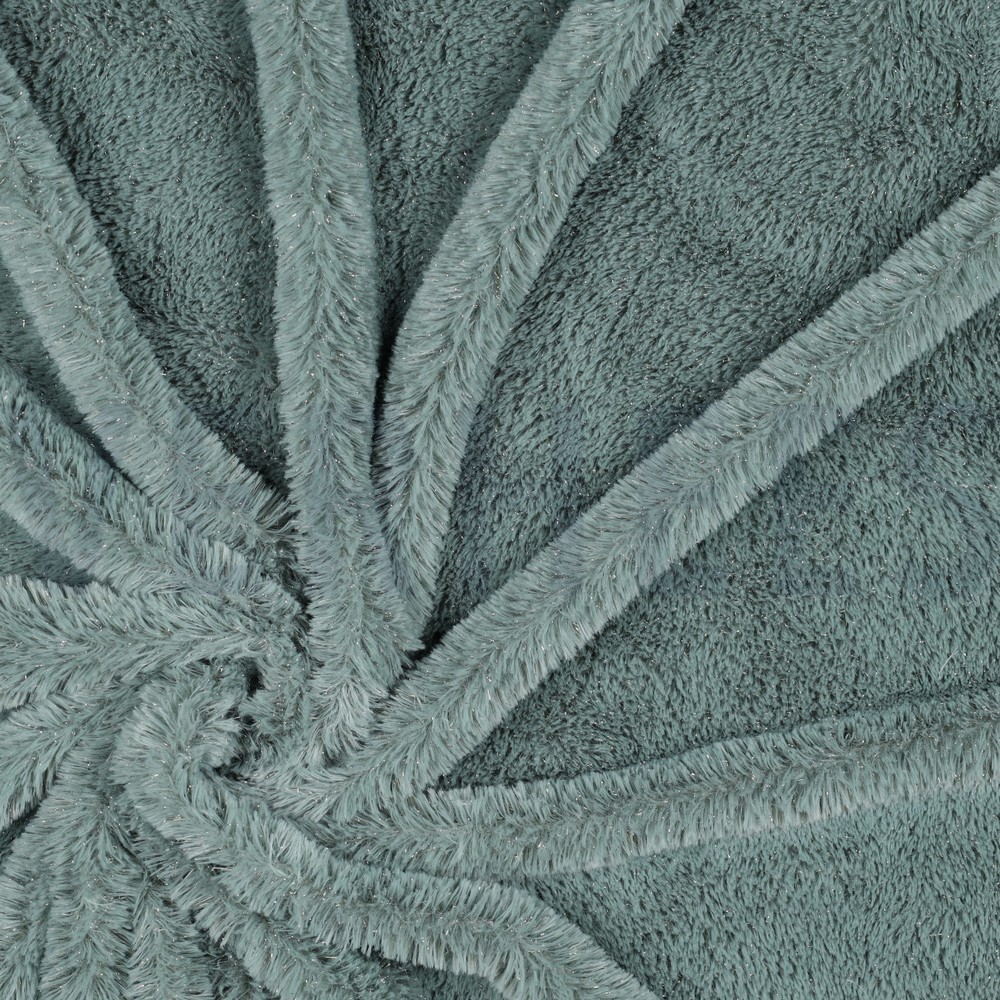 FAUX FUR WITH SILVER LUREX OLD GREEN #7