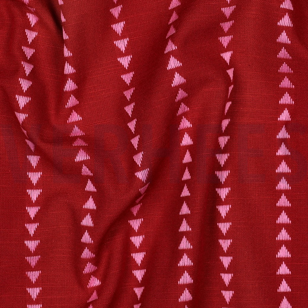 COTON TEINT EN FIL DOBBY ROUGE VIF #7