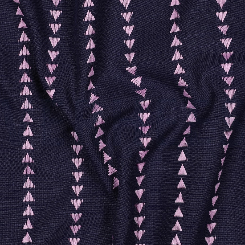 KATOENEN GARENGEVERFDE DOBBY MARINEBLAUW #7