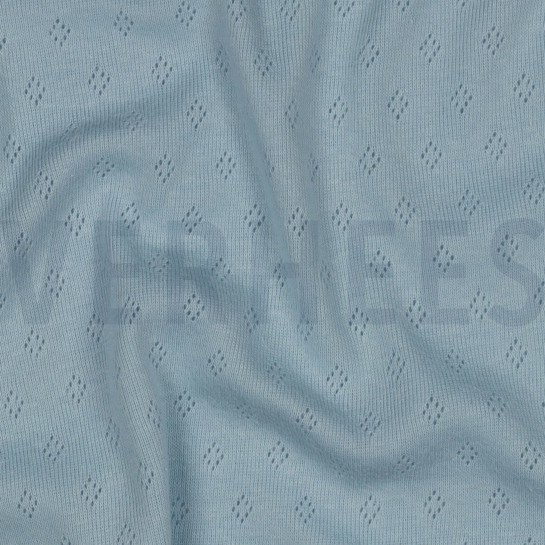 FEINSTRICKJERSEY AJOUR HELLBLAU #7