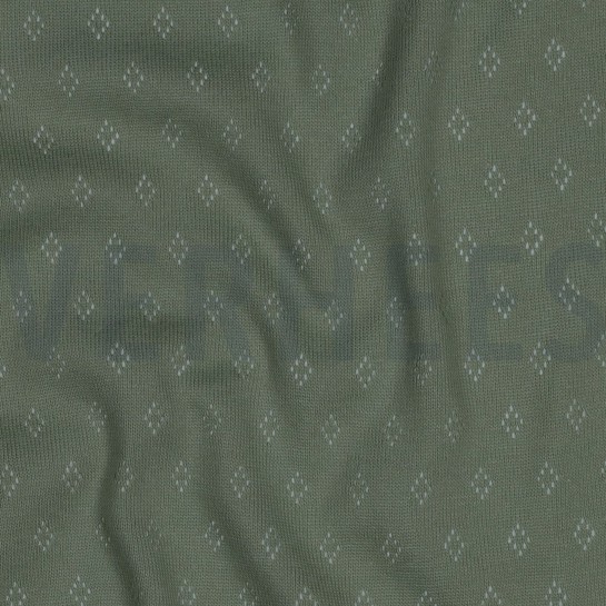 FEINSTRICKJERSEY AJOUR ALTGRÜN #7