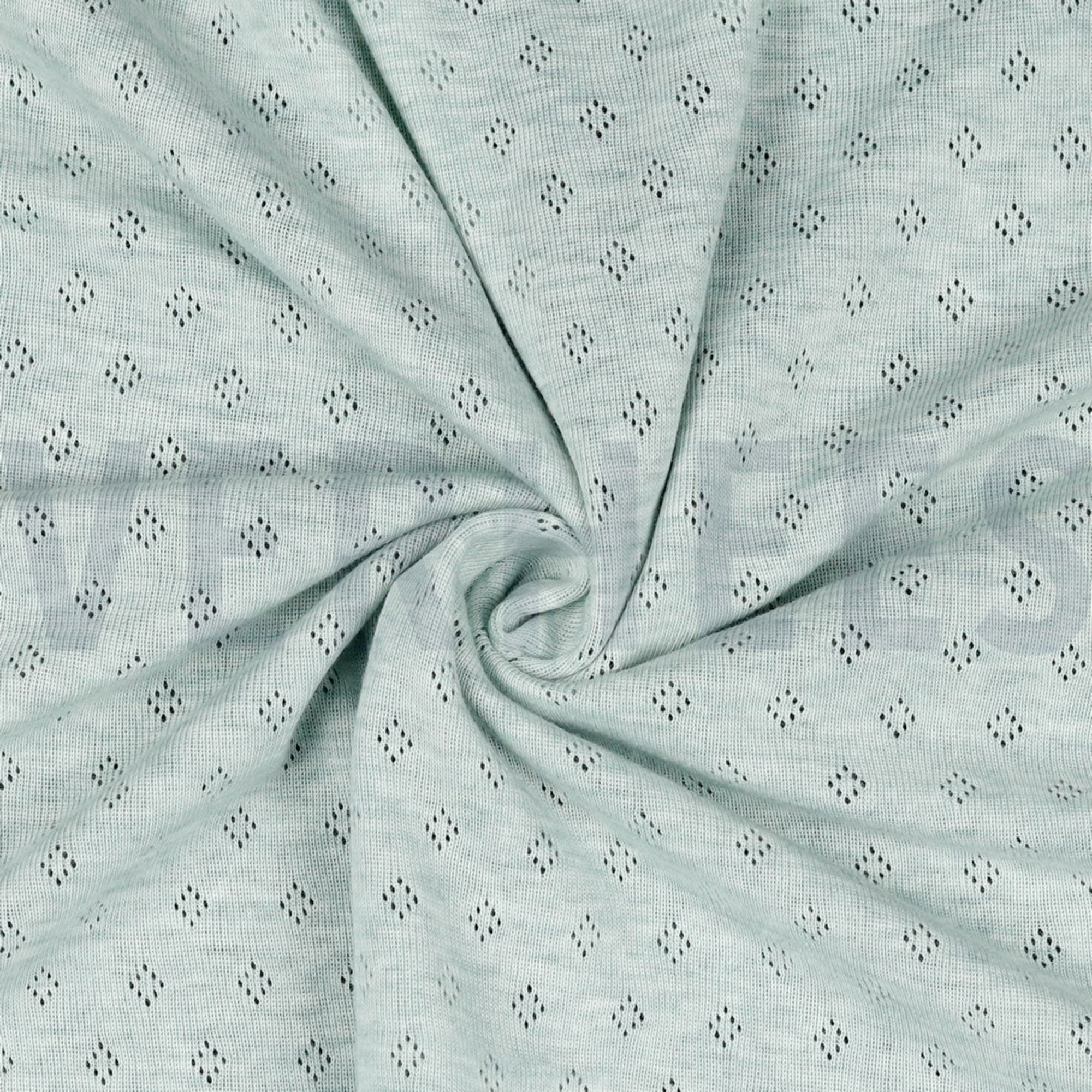 FEINSTRICKJERSEY AJOUR GRÜN MELIERT (high resolution) #2