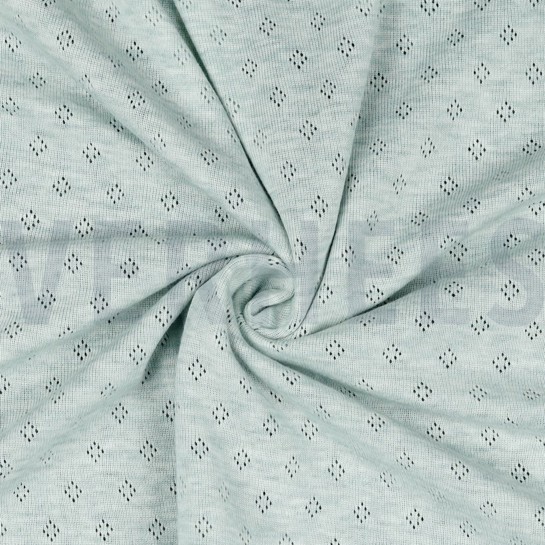 FEINSTRICKJERSEY AJOUR GRÜN MELIERT #7