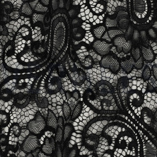 LACE TWO-SIDE SCALLOP BLACK #7