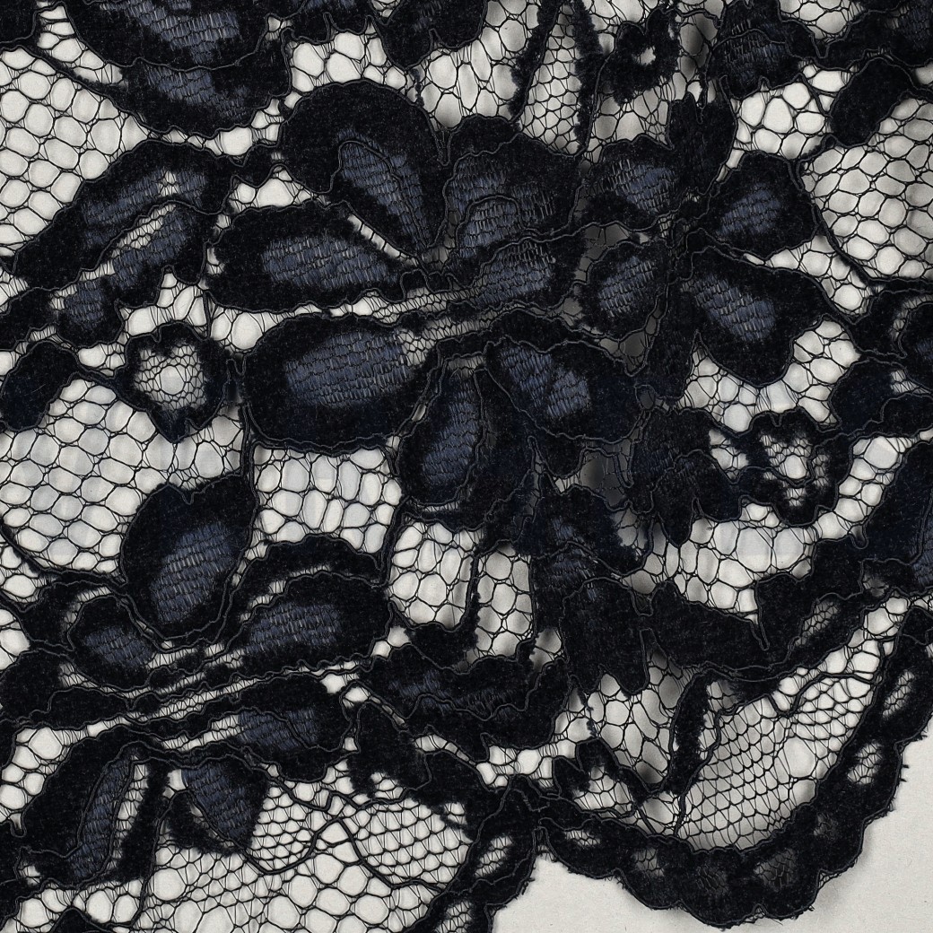 SPITZE ZWEISEITIGE BOGENKANTE CHENILLE MARINEBLAU #7