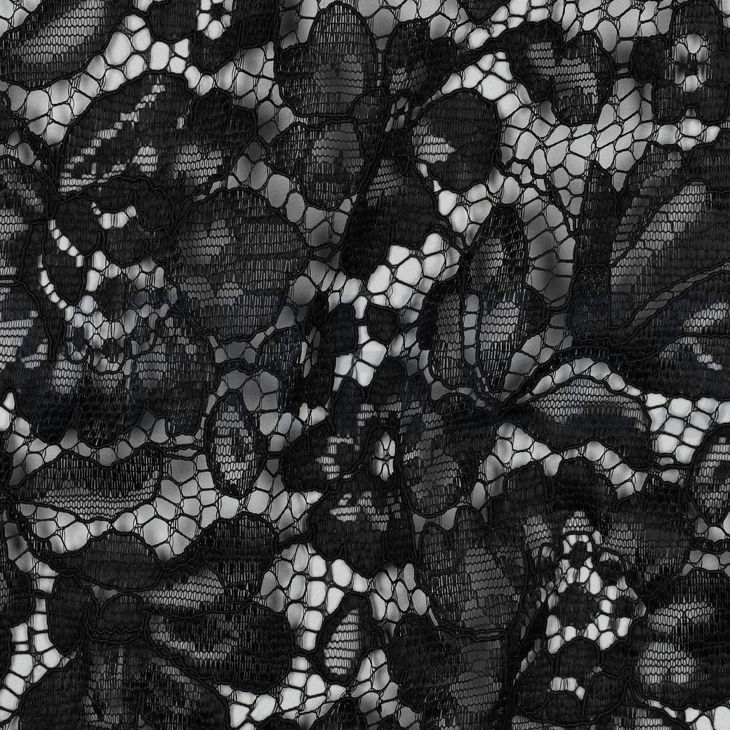 LACE TWO-SIDE SCALLOP JET BLACK #7
