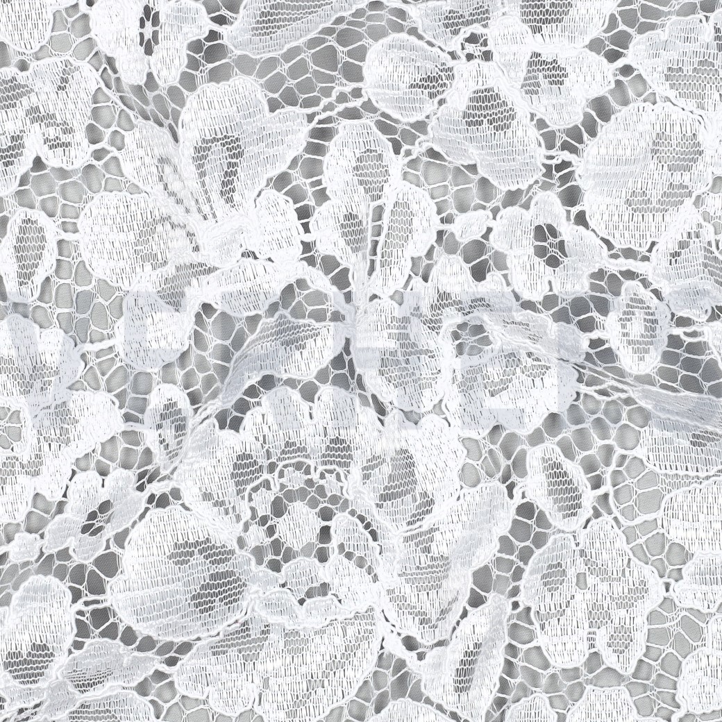 LACE TWO-SIDE SCALLOP OPTICAL WHITE #7