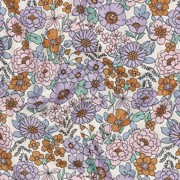 FEIN GEWEBTE BAUMWOLLPOPELINE BLUMEN LILA (thumbnail) #2