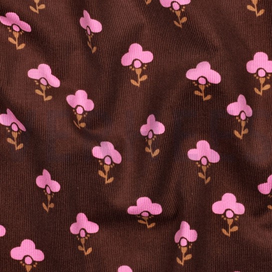FEINCORD BLUMEN BRAUN #7